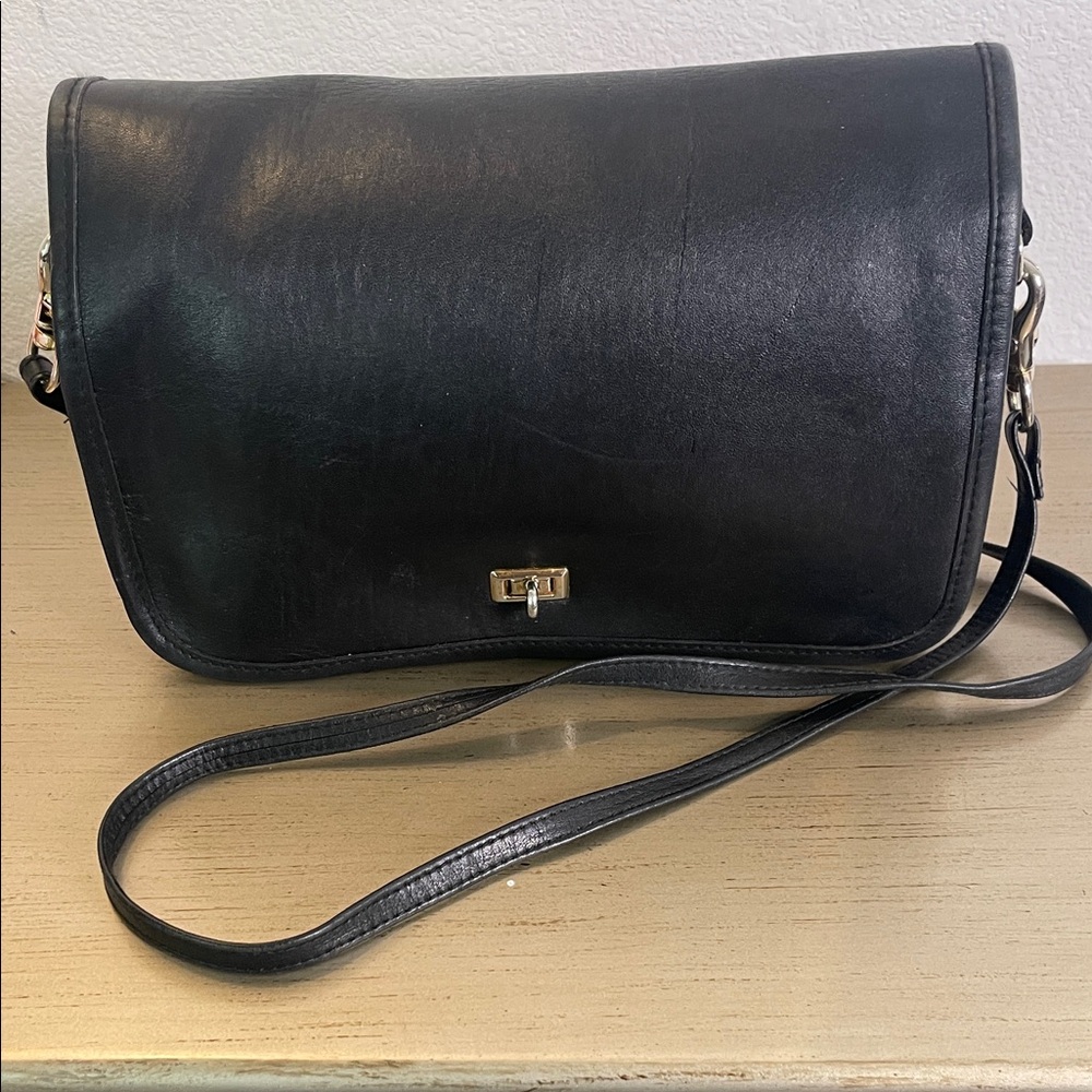 Vintage black Leather  Bag